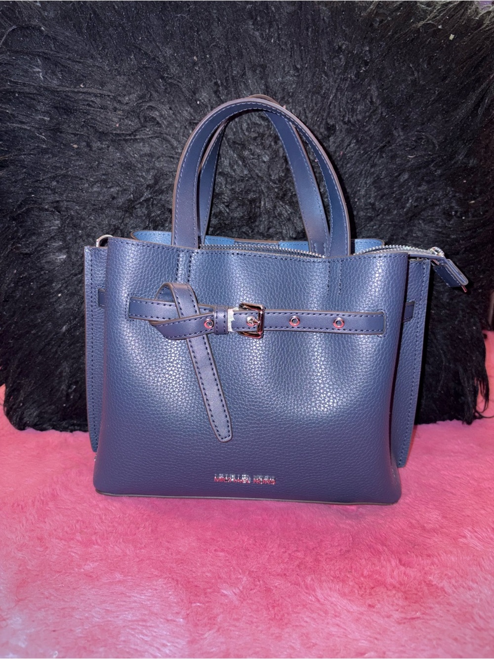 Michael Kors Navy Leather Handbag